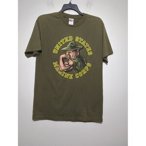 Alstyle Apparel Mens United States Marine Corps Military Green Tshirt Sz Large
